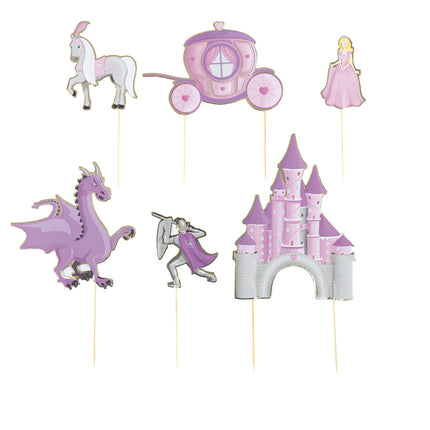 SET DE 6 DECORATIONS PRINCESSE POUR GATEAUX