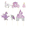 SET DE 6 DECORATIONS PRINCESSE POUR GATEAUX
