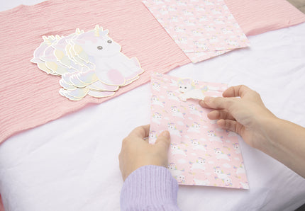 POCHETTES PAPIER BABY LICORNE X 8PCS