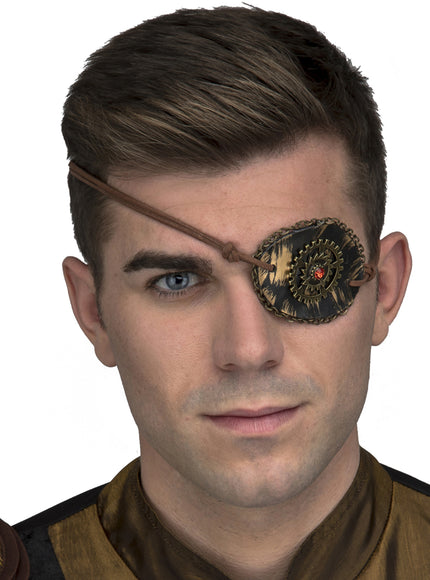 Cache œil steampunk doré adulte