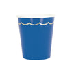 GOBELETS FESTONNES 200ML BLEU MAJORELLE ET OR X 8