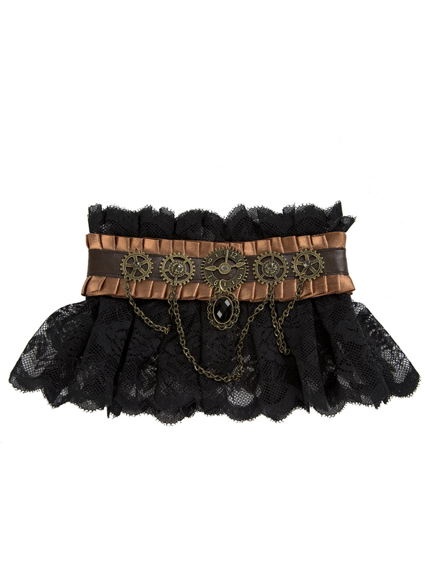 Collerette steampunk noire adulte