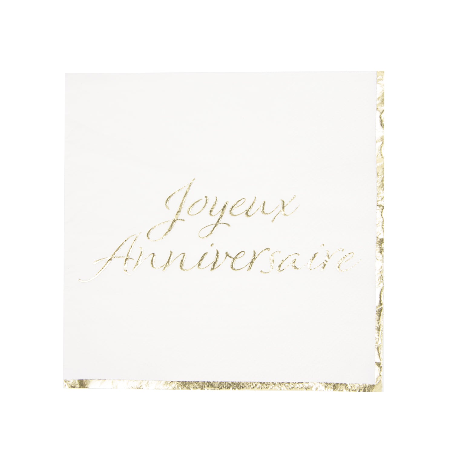 SERVIETTES 33X33CM JOYEUX ANNIVERSAIRE OR X 16