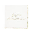 SERVIETTES 33X33CM JOYEUX ANNIVERSAIRE OR X 16