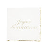 SERVIETTES 33X33CM JOYEUX ANNIVERSAIRE OR X 16