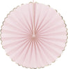 SET DE 3 EVENTAILS ROSE PASTEL ET OR