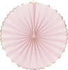 SET DE 3 EVENTAILS ROSE PASTEL ET OR