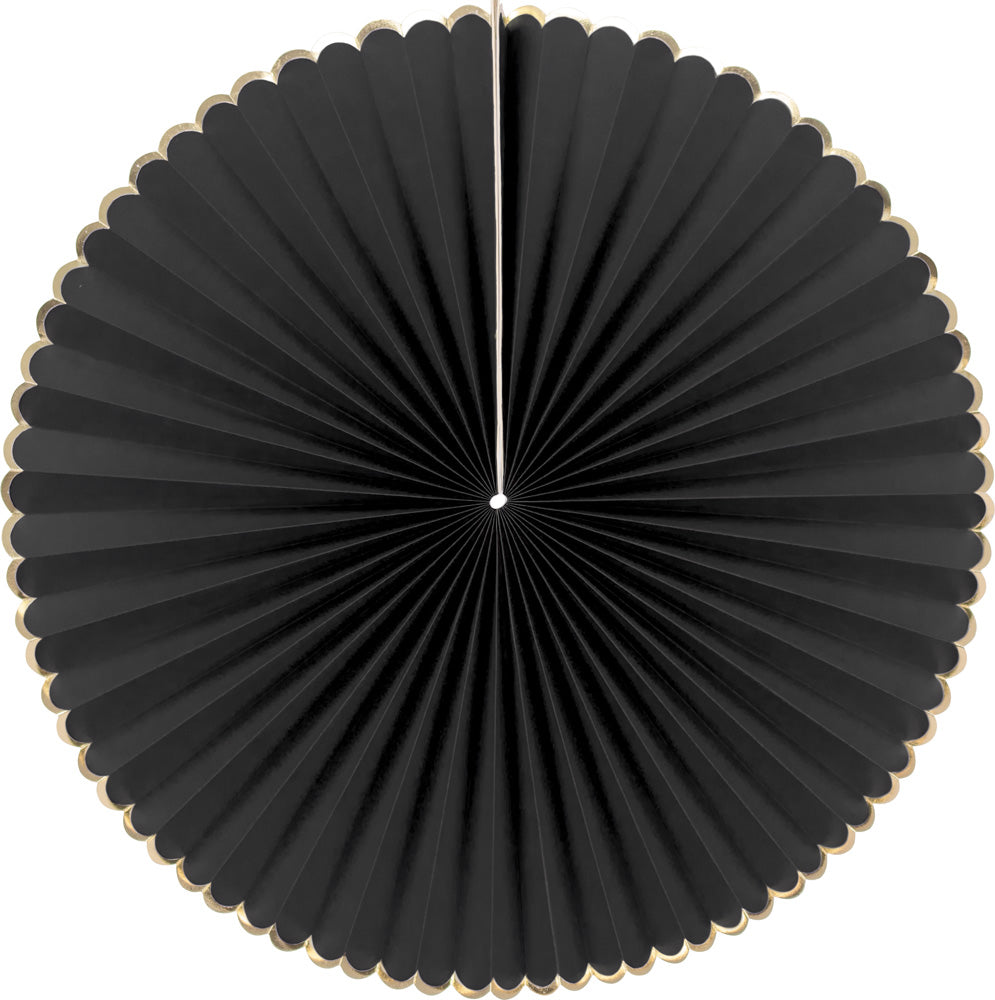 SET DE 3 EVENTAILS NOIR ET OR