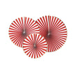 SET DE 3 EVENTAILS ROUGE ET BLANC ET OR