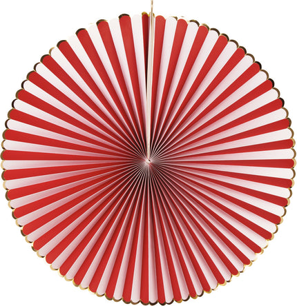 SET DE 3 EVENTAILS ROUGE ET BLANC ET OR