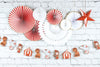 SET DE 3 EVENTAILS ROUGE ET BLANC ET OR