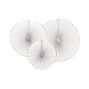 SET DE 3 EVENTAILS BLANC ET OR