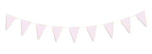 GUIRLANDE FANIONS FESTONNES ROSE PASTEL ET OR 3M