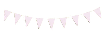 GUIRLANDE FANIONS FESTONNES ROSE PASTEL ET OR 3M