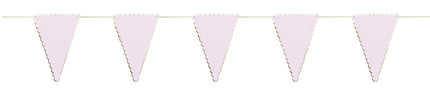 GUIRLANDE FANIONS FESTONNES ROSE PASTEL ET OR 3M