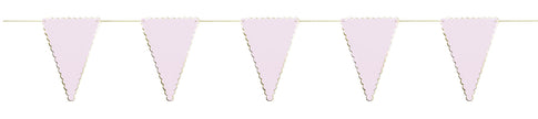 GUIRLANDE FANIONS FESTONNES ROSE PASTEL ET OR 3M