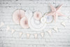 GUIRLANDE FANIONS FESTONNES ROSE PASTEL ET OR 3M