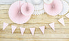 GUIRLANDE FANIONS FESTONNES ROSE PASTEL ET OR 3M