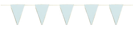 GUIRLANDE FANIONS FESTONNES BLEU PASTEL ET OR 3M
