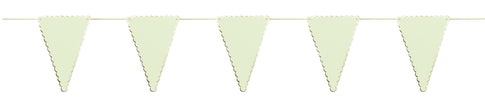 GUIRLANDE FANIONS FESTONNES VERT PASTEL ET OR