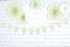 GUIRLANDE FANIONS FESTONNES VERT PASTEL ET OR