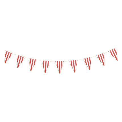 GUIRLANDE FANIONS FESTONNES ROUGE RAYE BLANC ET OR