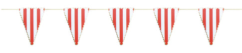 GUIRLANDE FANIONS FESTONNES ROUGE RAYE BLANC ET OR
