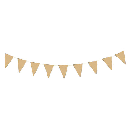 GUIRLANDE FANIONS FESTONNES KRAFT ET OR 3M