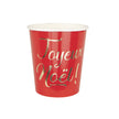 GOBELETS 200ML ROUGES ET OR JOYEUX NOEL X 8