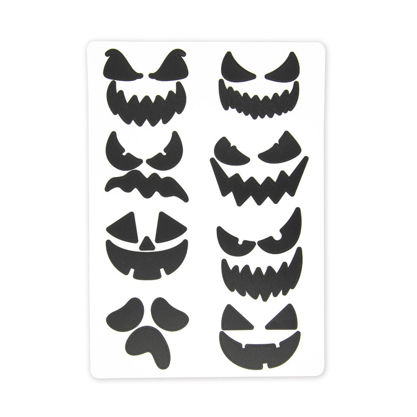 STICKERS VISAGES D'HALLOWEEN X 17PCS