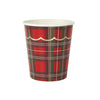 GOBELETS FESTONNES 200ML TARTAN ET OR X 8