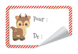 ETIQUETTES CADEAUX ADHESIVES SWEETY XMAS X 12