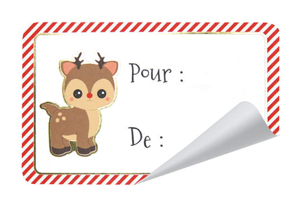 ETIQUETTES CADEAUX ADHESIVES SWEETY XMAS X 12