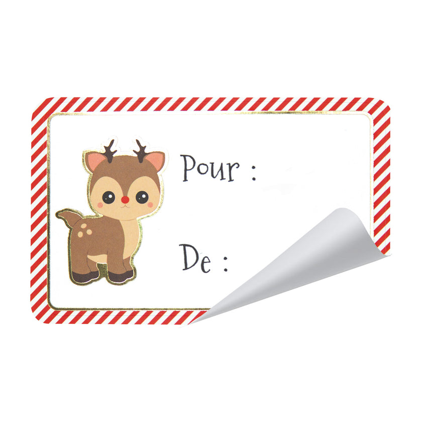 ETIQUETTES CADEAUX ADHESIVES SWEETY XMAS X 12