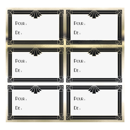 ETIQUETTES CADEAUX ADHESIVES GOLD PARTY X 12