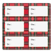 ETIQUETTES CADEAUX ADHESIVES TARTAN X 12