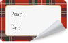 ETIQUETTES CADEAUX ADHESIVES TARTAN X 12