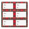 ETIQUETTES CADEAUX ADHESIVES TARTAN X 12