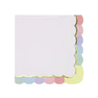 SERVIETTES FESTONNEES 33X33CM ROSE PASTEL X 16