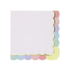 SERVIETTES FESTONNEES 33X33CM ROSE PASTEL X 16