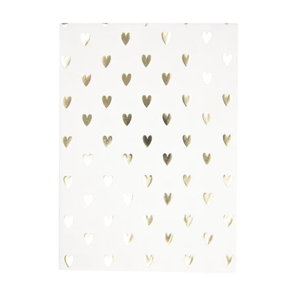 POCHETTES PAPIER PETITS COEURS DORÉS X 8PCS