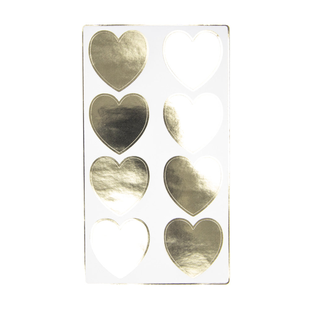 POCHETTES PAPIER PETITS COEURS DORÉS X 8PCS