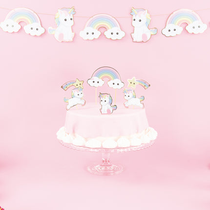 SET DE 6 DECORATIONS BABY LICORNE POUR GATEAUX