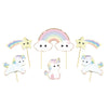 SET DE 6 DECORATIONS BABY LICORNE POUR GATEAUX