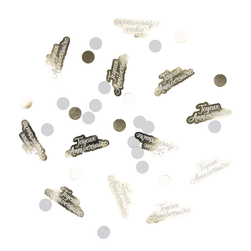 CONFETTIS DE TABLE JOYEUX ANNIVERSAIRE OR
