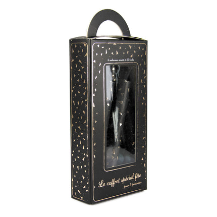 COFFRET 5 SARBACANES + 50 BOULES GOLD PARTY