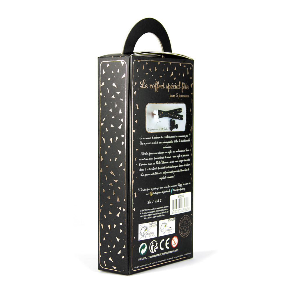 COFFRET 5 SARBACANES + 50 BOULES GOLD PARTY