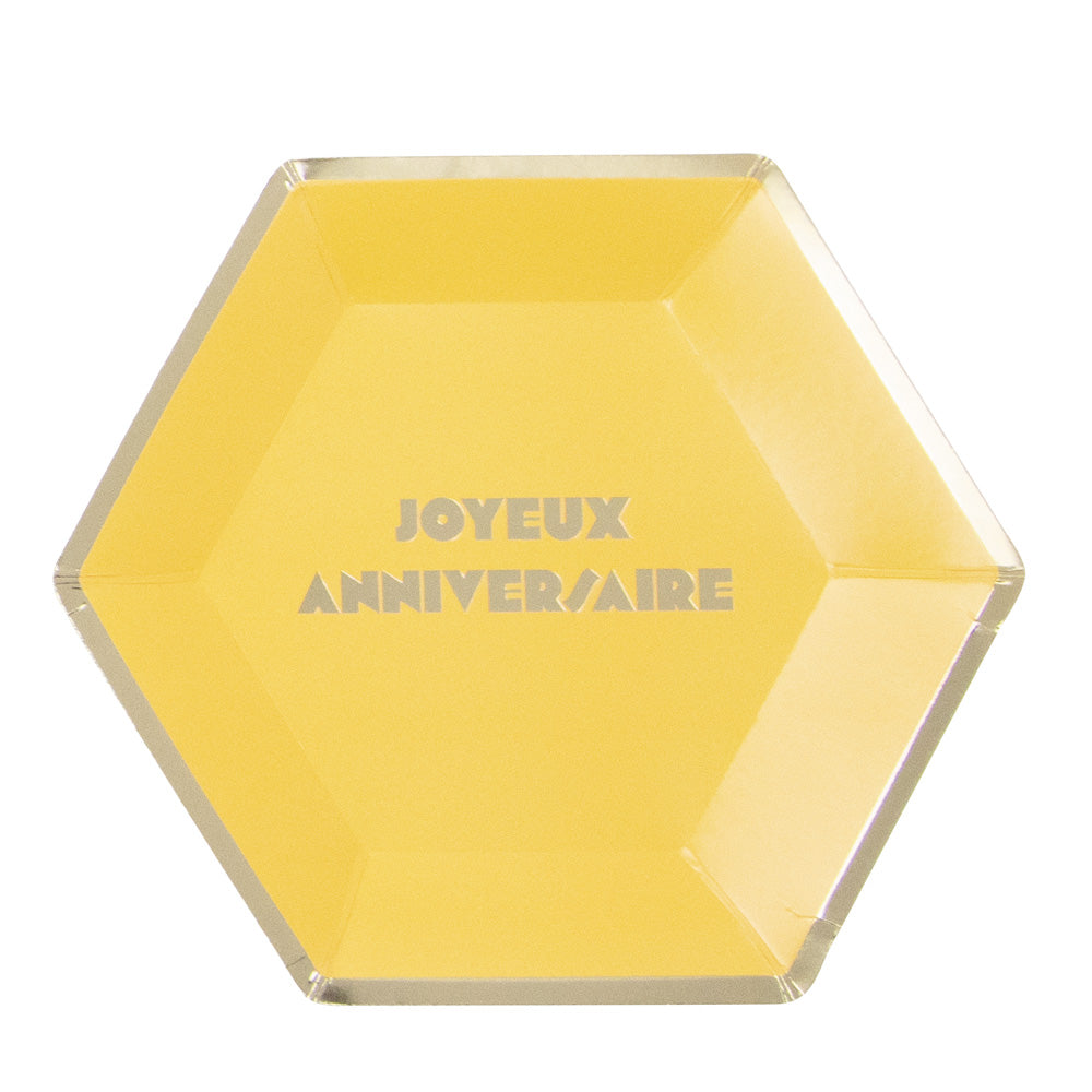 ASSIETTES MULTI JOYEUX ANNIVERSAIRE X8