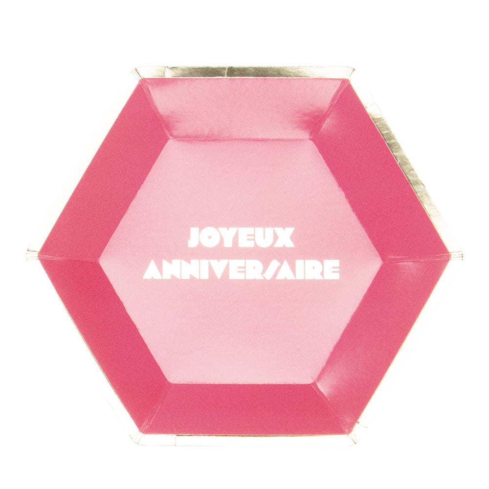 ASSIETTES MULTI JOYEUX ANNIVERSAIRE X8