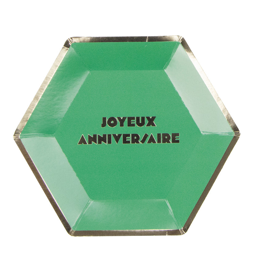 ASSIETTES MULTI JOYEUX ANNIVERSAIRE X8